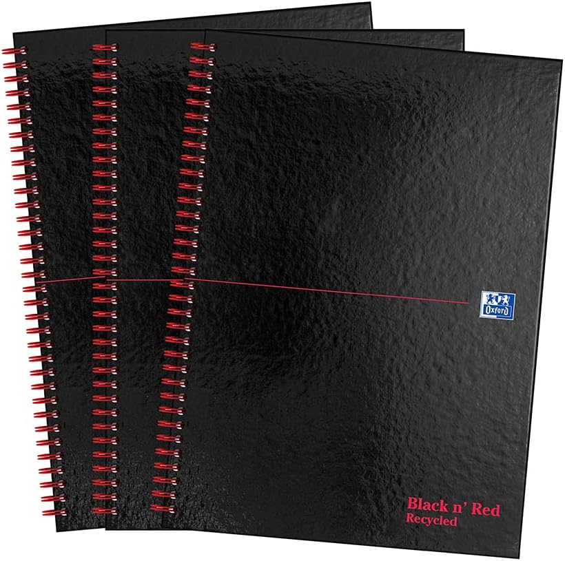 Thumbnail 6 de Oxford Black n' Red A5 Notebook (Pack of 3) – Glossy Hardback, Ruled, 140 pages, Wirebound