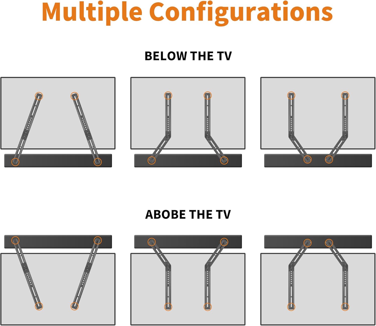 Detalle de XINLEI Support de Barre de Son SBR302: montage sans perçage pour TV 23–65" et barre jusqu’à 10 kg