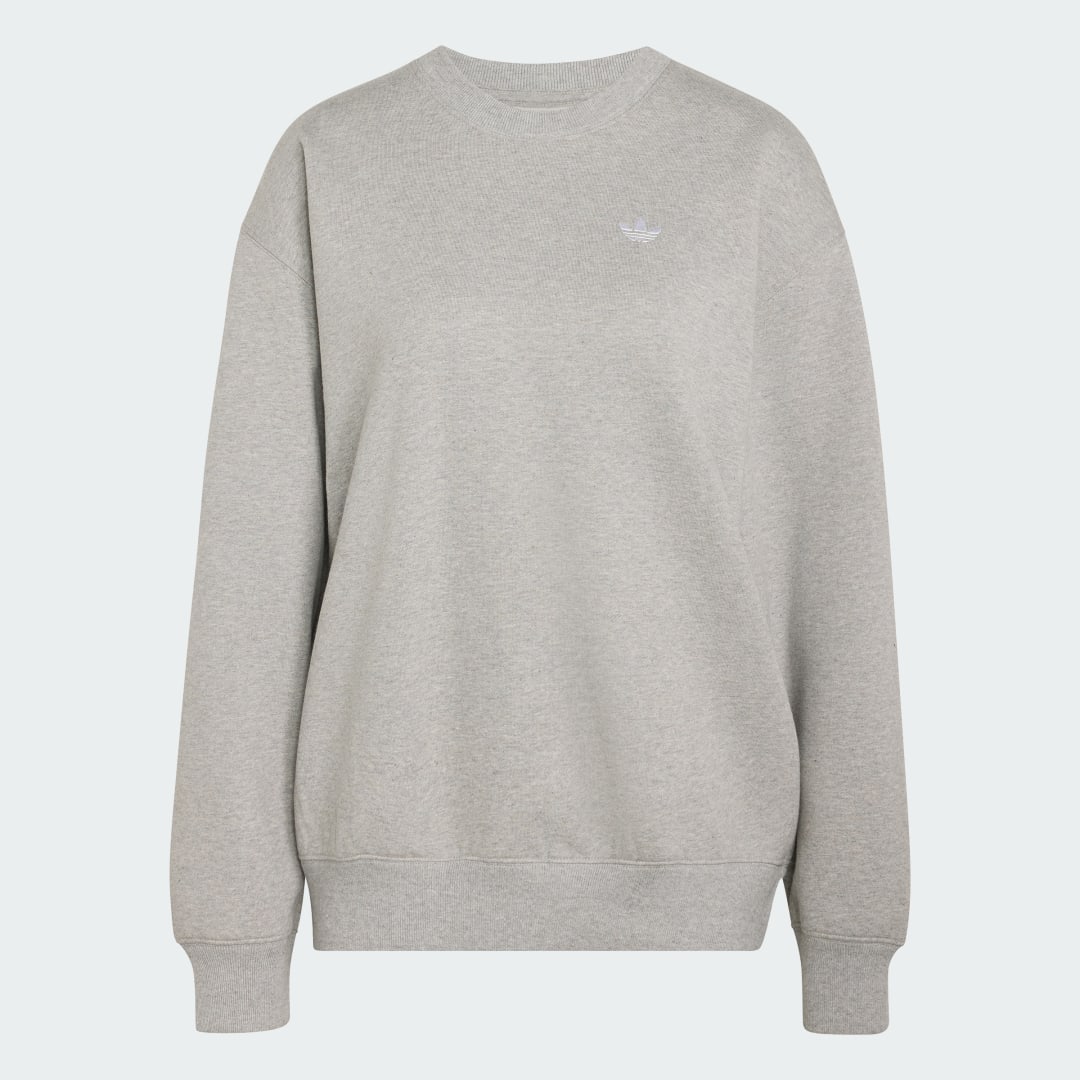 Detalle 2 de Sudadera ESSENTIALS CREW LONG FLEECE OS de Adidas – Gris