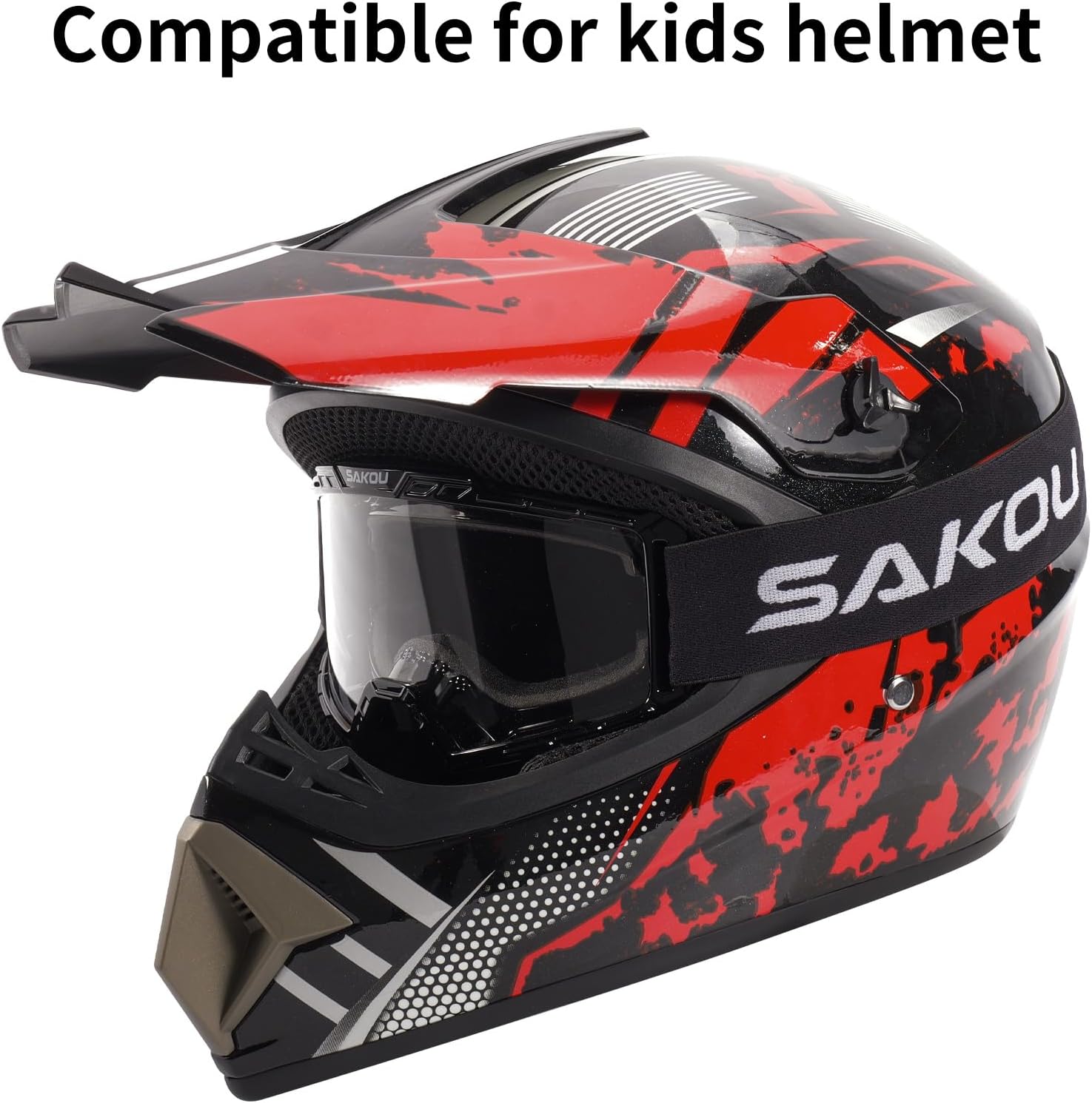 Thumbnail 6 de SAKOU Kinder Motorrad Brille Cross – UV400, bruchsicherer TPU-Rahmen, Anti-Fog für Offroad (3–12 Jahre)