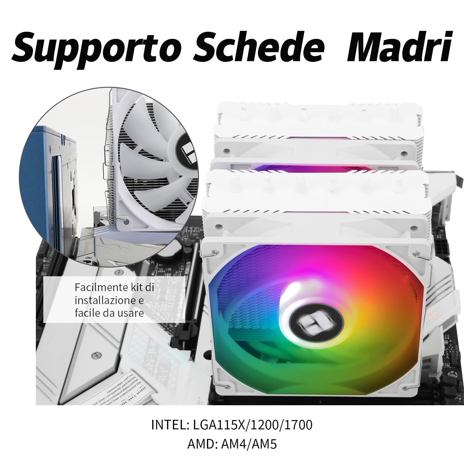 Thumbnail 4 de TR Peerless Assassin 120 SE ARGB Weißer CPU-Luftkühler – 6 Heatpipes, Dual 120 mm Lüfter, ARGB, AM4/AM5 und Intel 1700/1150/1151/1200 kompatibel