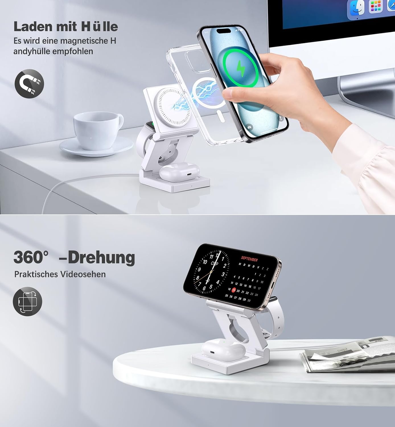 Thumbnail 3 de MagSafe-kompatible 3 in 1 Induktive Ladestation