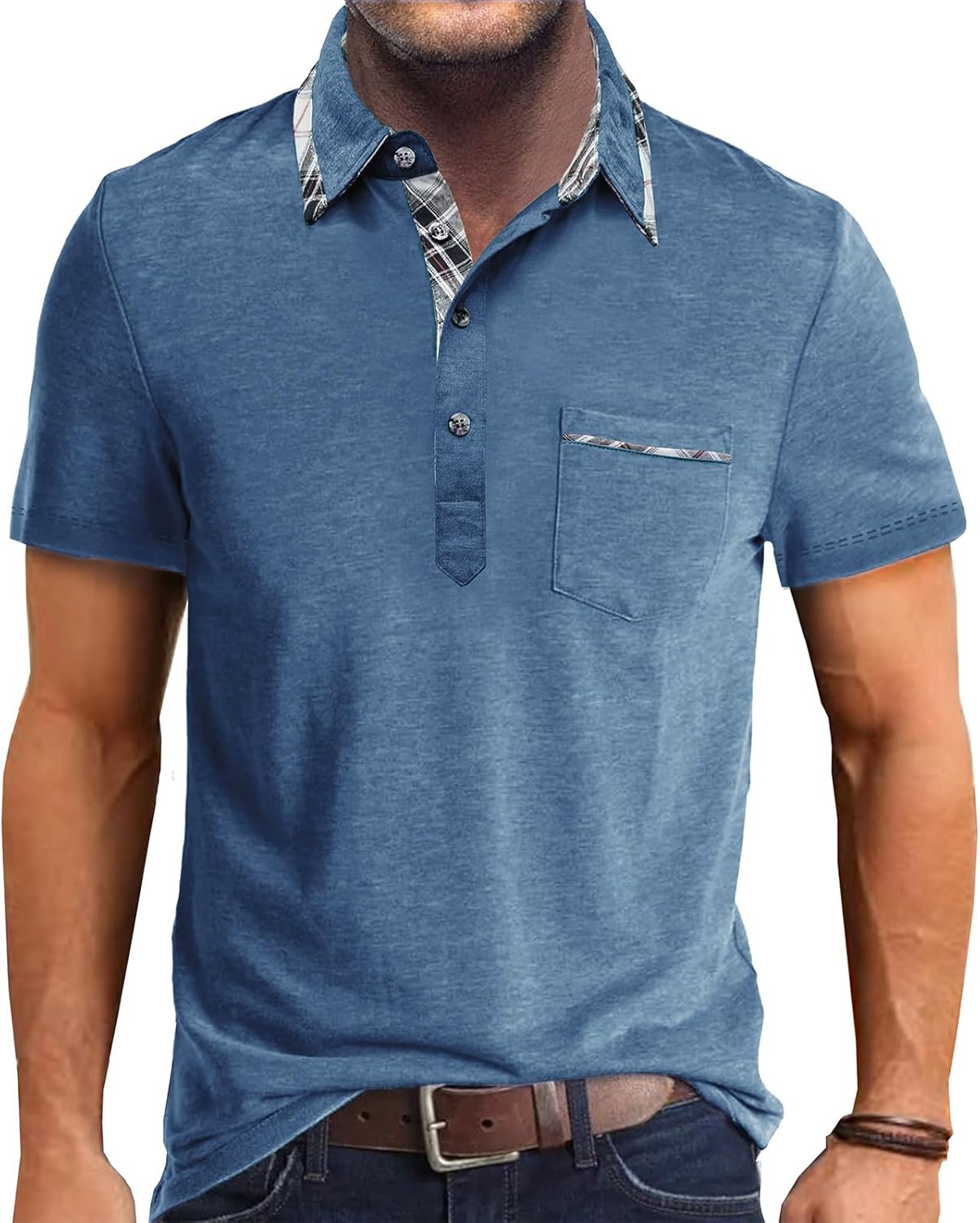 Thumbnail 6 de Comilaka Poloshirt Herren Kurzarm Getäfelt – zeitloses Polohemd mit Fronttasche