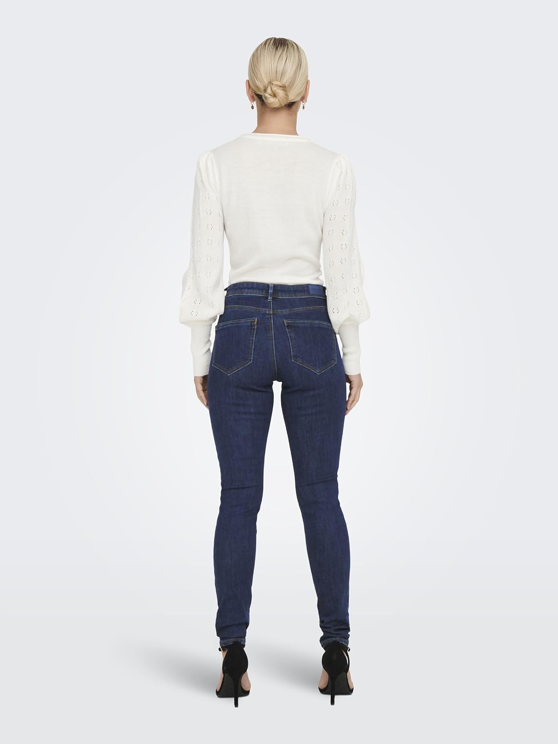 Detalle de ONLY Female Skinny Jeans ONLWAUW Mittlere Taille Skinny Fit Jeans – Blau