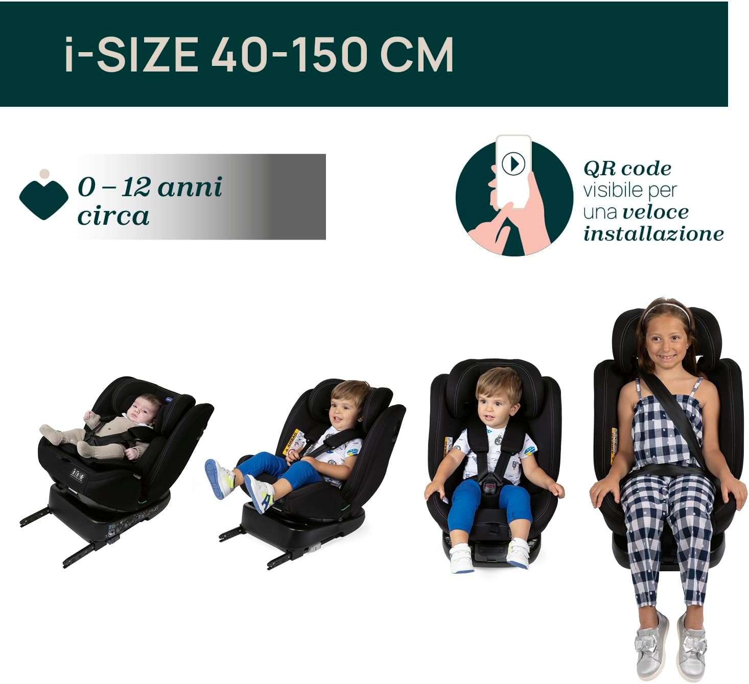 Detalle de Chicco Unico Evo I-Size: seggiolino auto 0-36 kg 4-in-1 con Isofix girevole a 360°