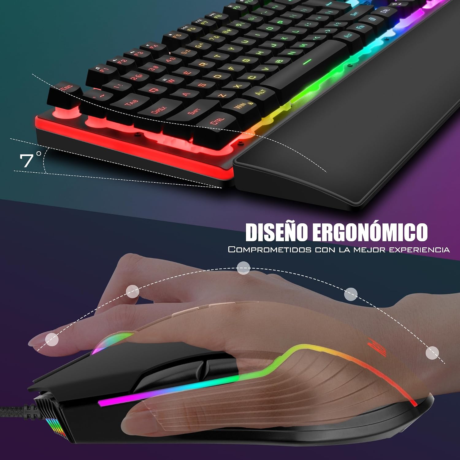Thumbnail 4 de RedThunder K10 Kit Gaming 3 en 1 con RGB y Teclas Mecánicas