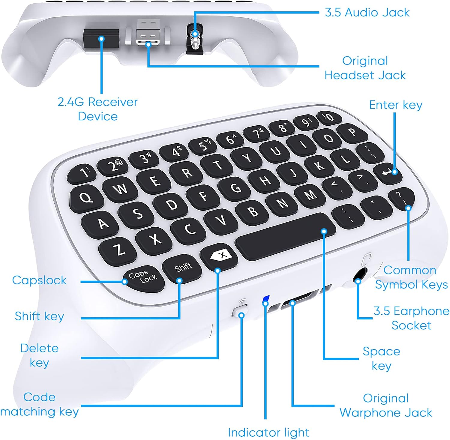 Thumbnail 4 de Xbox Series X/S Chatpad 2.4GHz QWERTY Controller