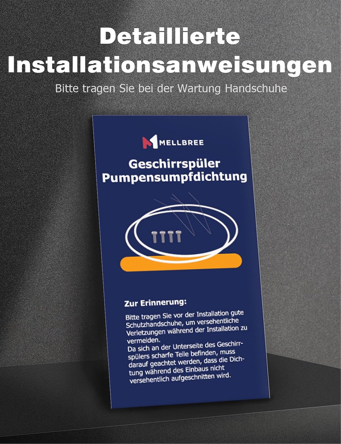 Detalle de Mellbree Pumpentopf-Dichtungsset Ø182 mm – 2er Set für E15 Fehler bei Siemens/Bosch/Neff Geschirrspüler