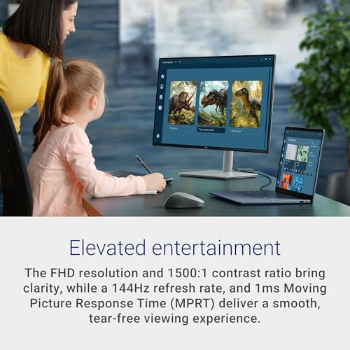 Thumbnail 1 de Dell 27 Plus Monitor (S2725HSM) — 27-inch FHD, 144Hz, 1ms, Dual 3W Speakers, AMD FreeSync, Ash White