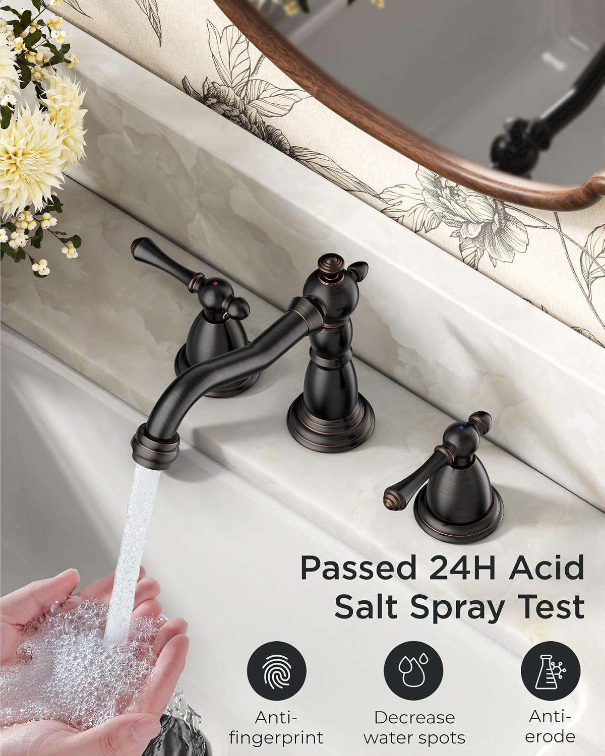 Thumbnail 3 de FORIOUS 8-Inch Widespread Bathroom Faucet, Oil-Rubbed Bronze, 2-Handle