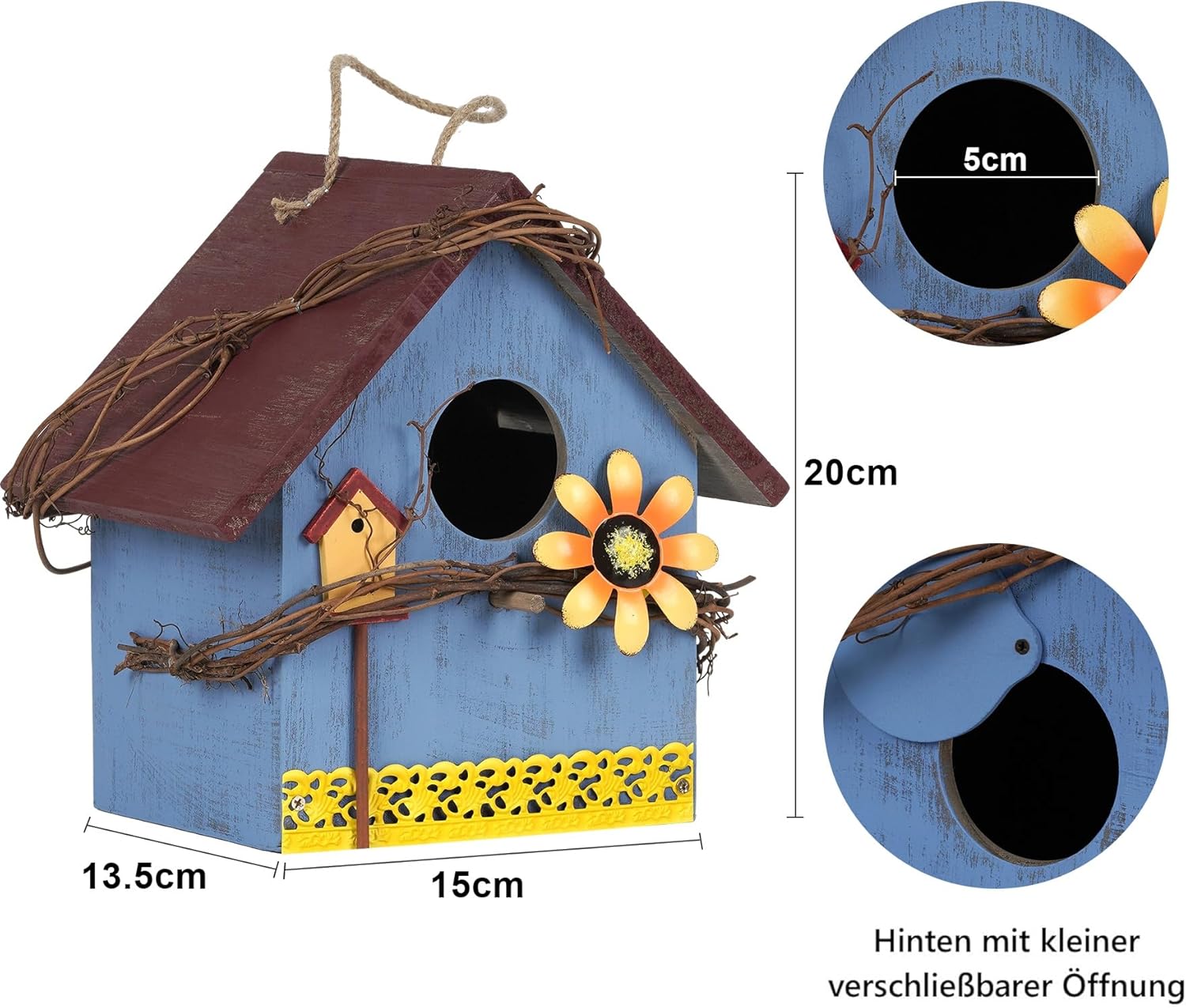 Detalle 2 de JUJOYBD Vogelhaus Nistkasten Meisen