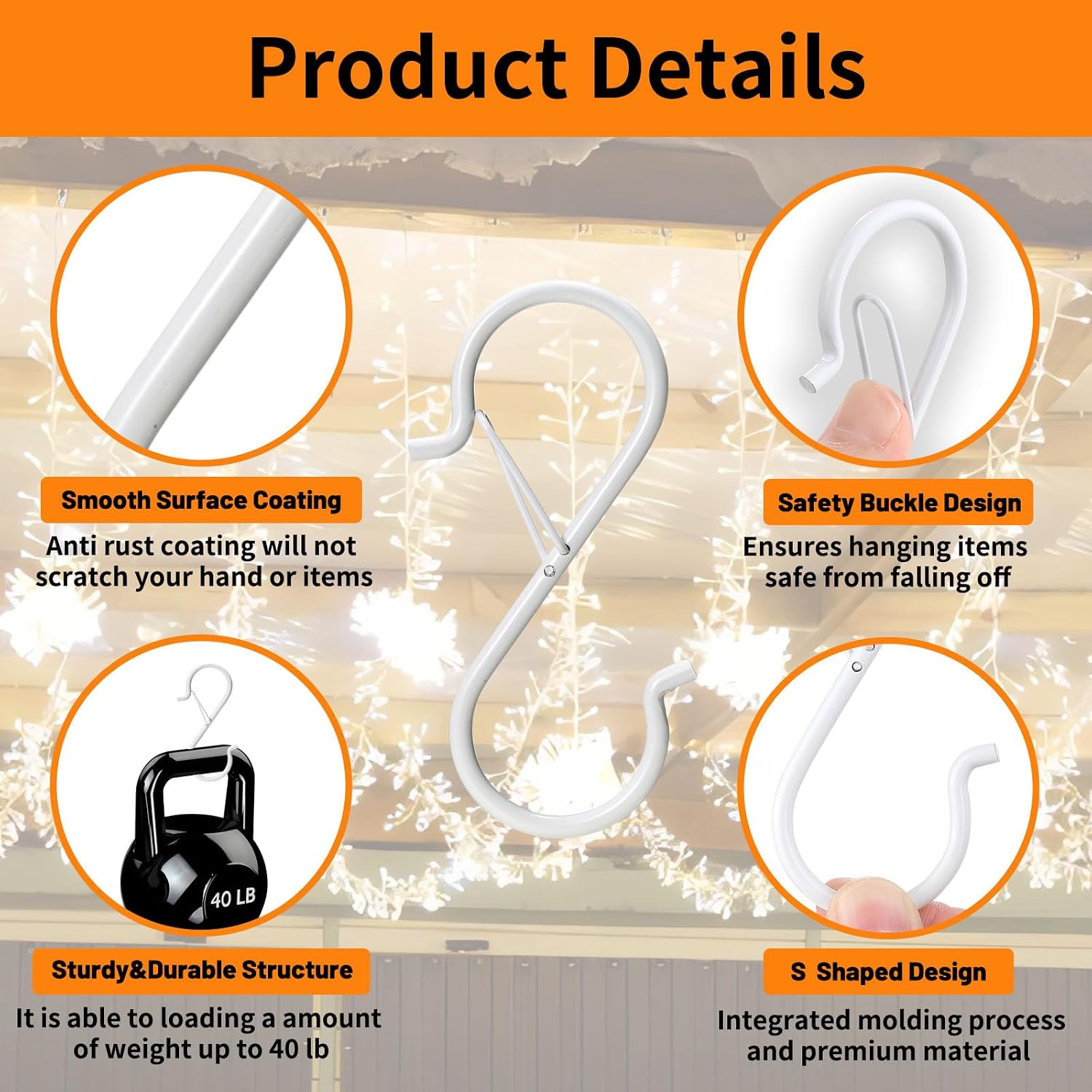 Thumbnail 3 de iCafePub 3.5-Inch S-Hooks with Safety Buckles, 24-Piece Set