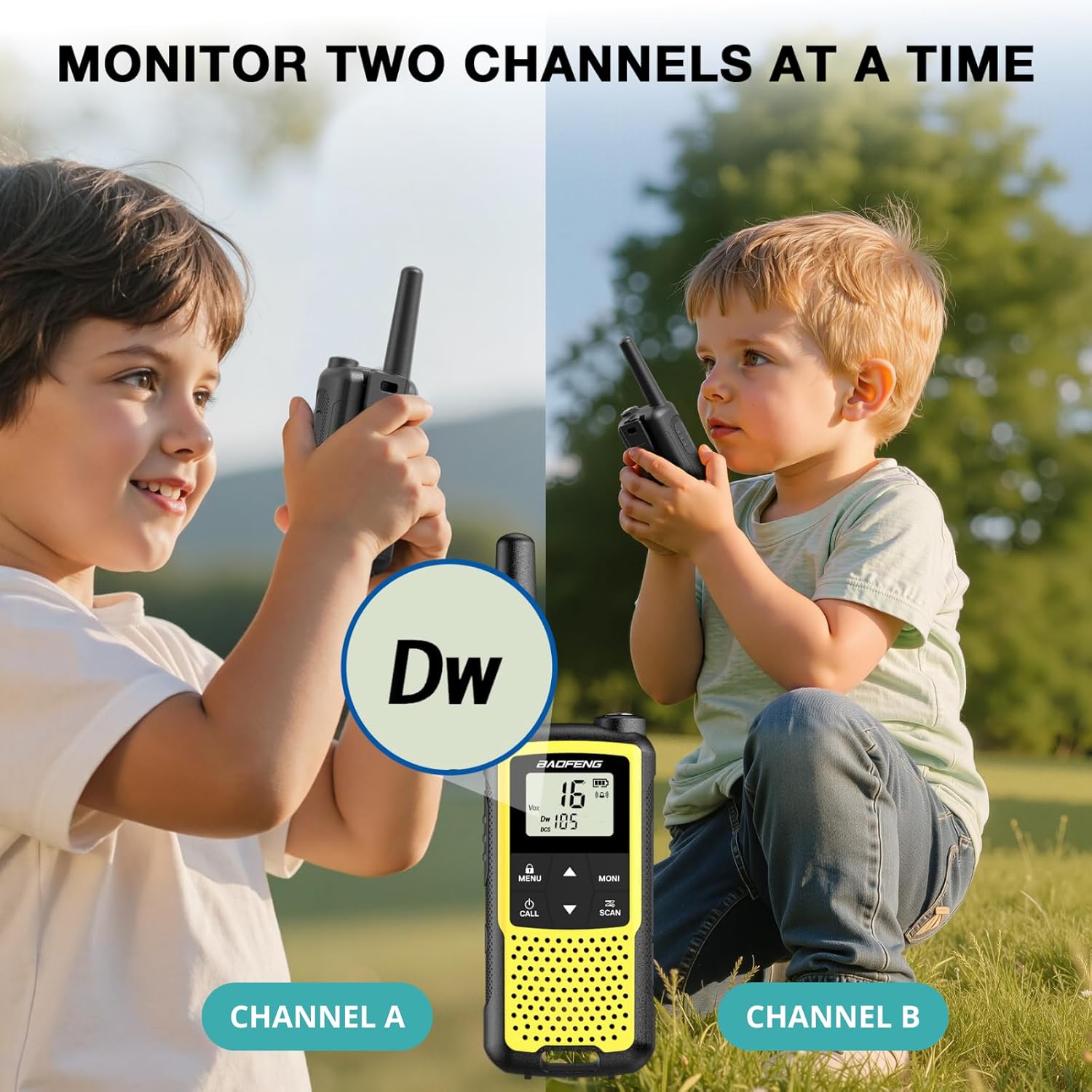 Detalle de Baofeng BF-33C Walkie Talkie bambini PMR446 (confezione da 3) con ricarica USB-C