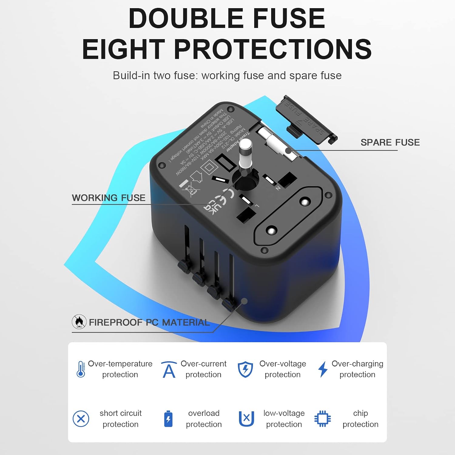 Detalle de VYLEE Travel Adapter, 5-in-1