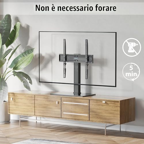 Thumbnail 5 de BONTEC Supporto TV da Tavolo per TV 26–55 pollici, base in vetro 8 mm, altezza regolabile e fissaggio VESA 400x400