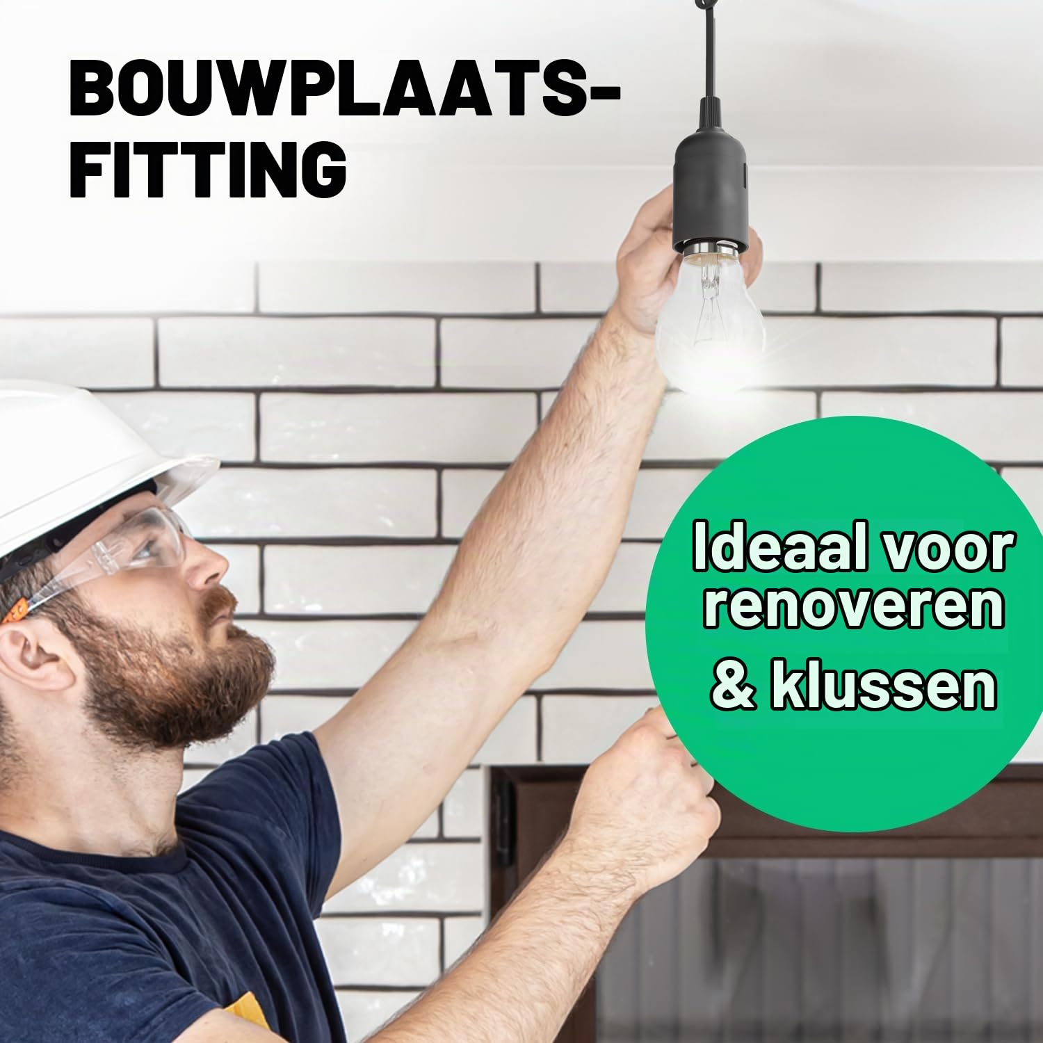 Detalle 2 de greate 505003 E27-fitting, set van 3 met snelkoppeling en trekontlasting