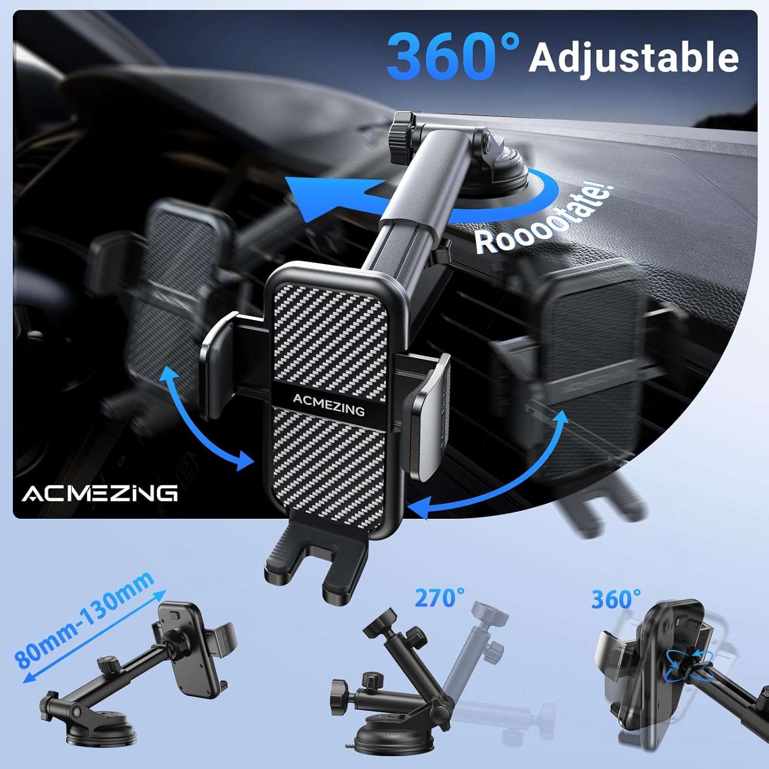 Thumbnail 4 de ACMEZING 3-in-1 Car Phone Holder 122 lbs