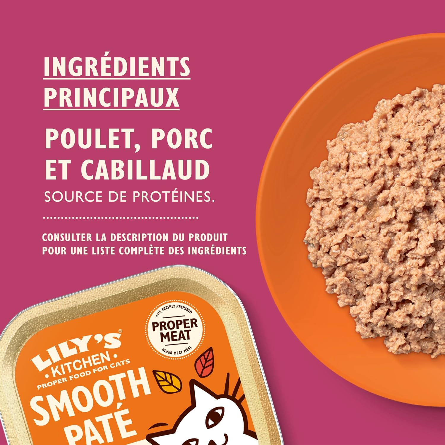 Detalle 2 de Lily’S Kitchen Pâtée poulet cabillaud 85 g 🐱