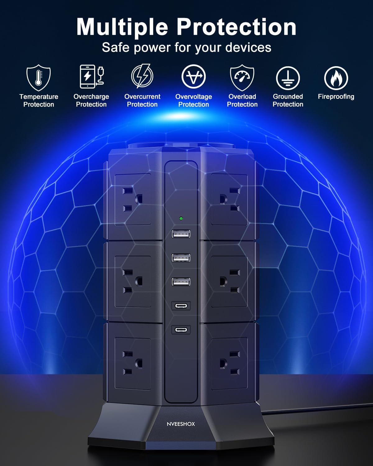Detalle de Surge Protector Tower 17 in 1, 10FT