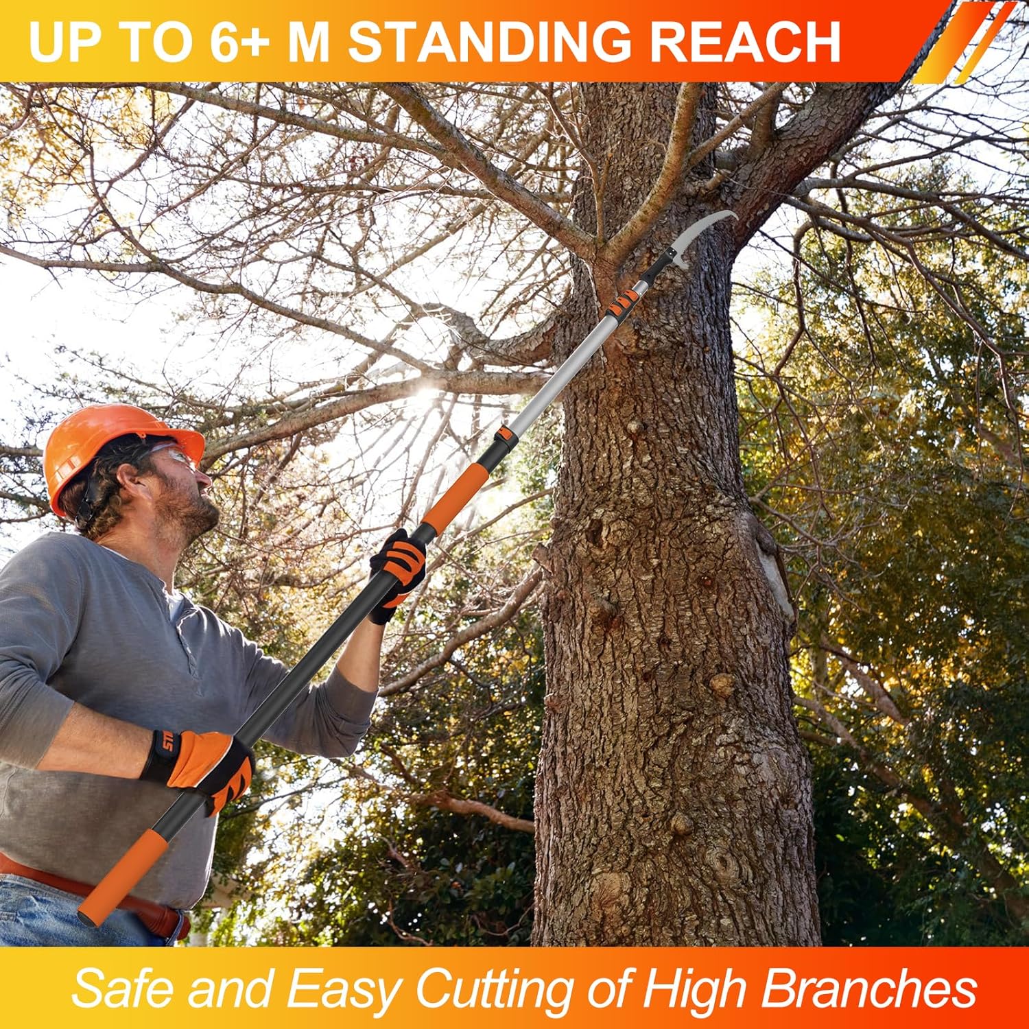 Detalle de LAANPOLE 6m Telescopic Pole Saw – Long Reach Tree Pruner for High Branches