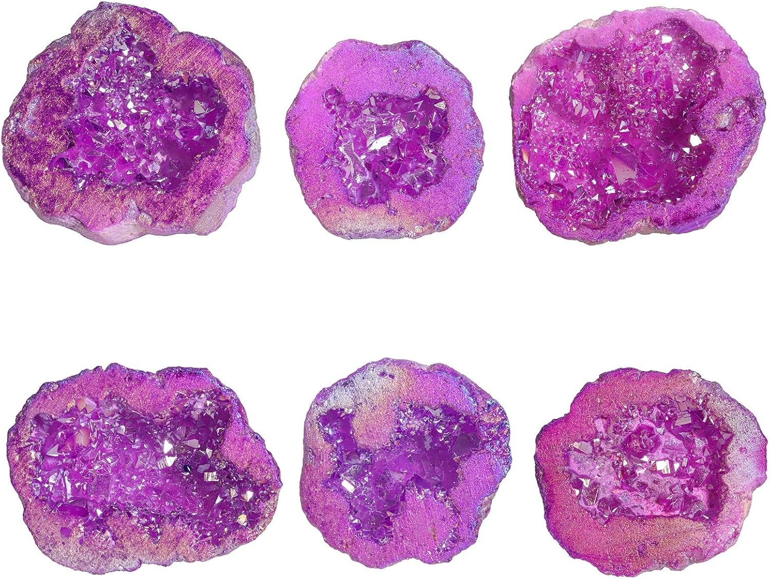 Detalle de KYEYGWO Natural Crystal Raw Geode Stone – Irregular Purple Quartz Cluster for Meditation, Reiki and Home Décor