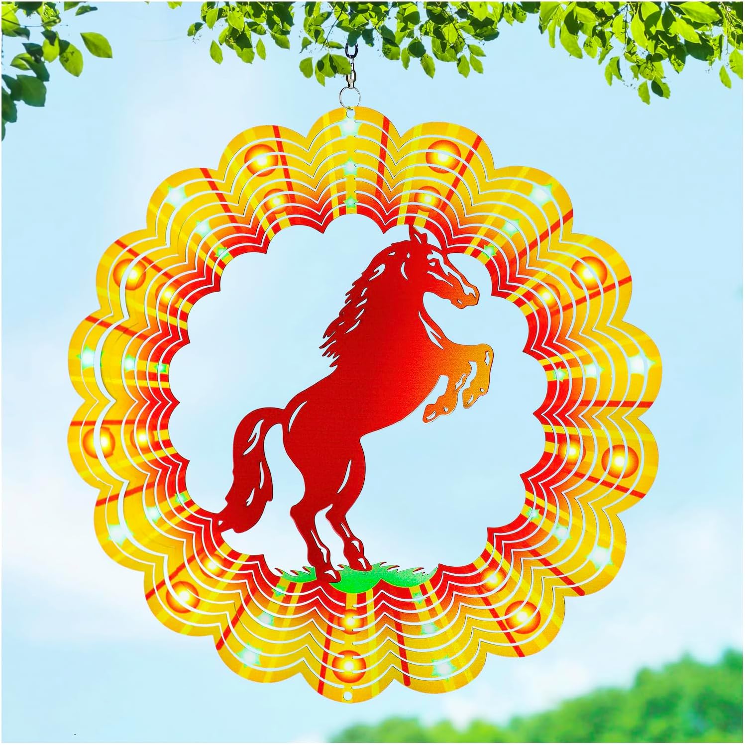 Horse Wind Spinners 12-inch 3D Stainless Steel Wind Spinner 🪄