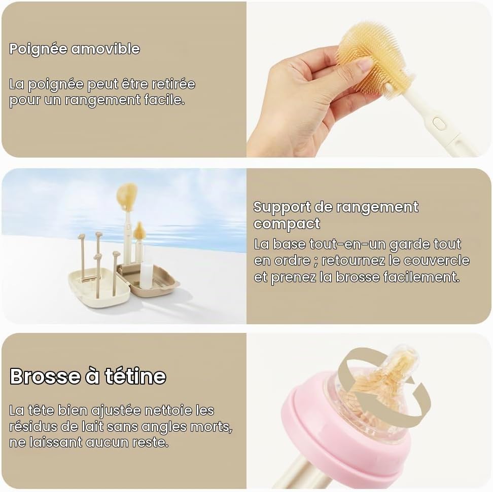 Detalle de Vicloon V-LXNPS-6SKF-FBA flessenborstelset voor babyflessen, spenen en rietjes