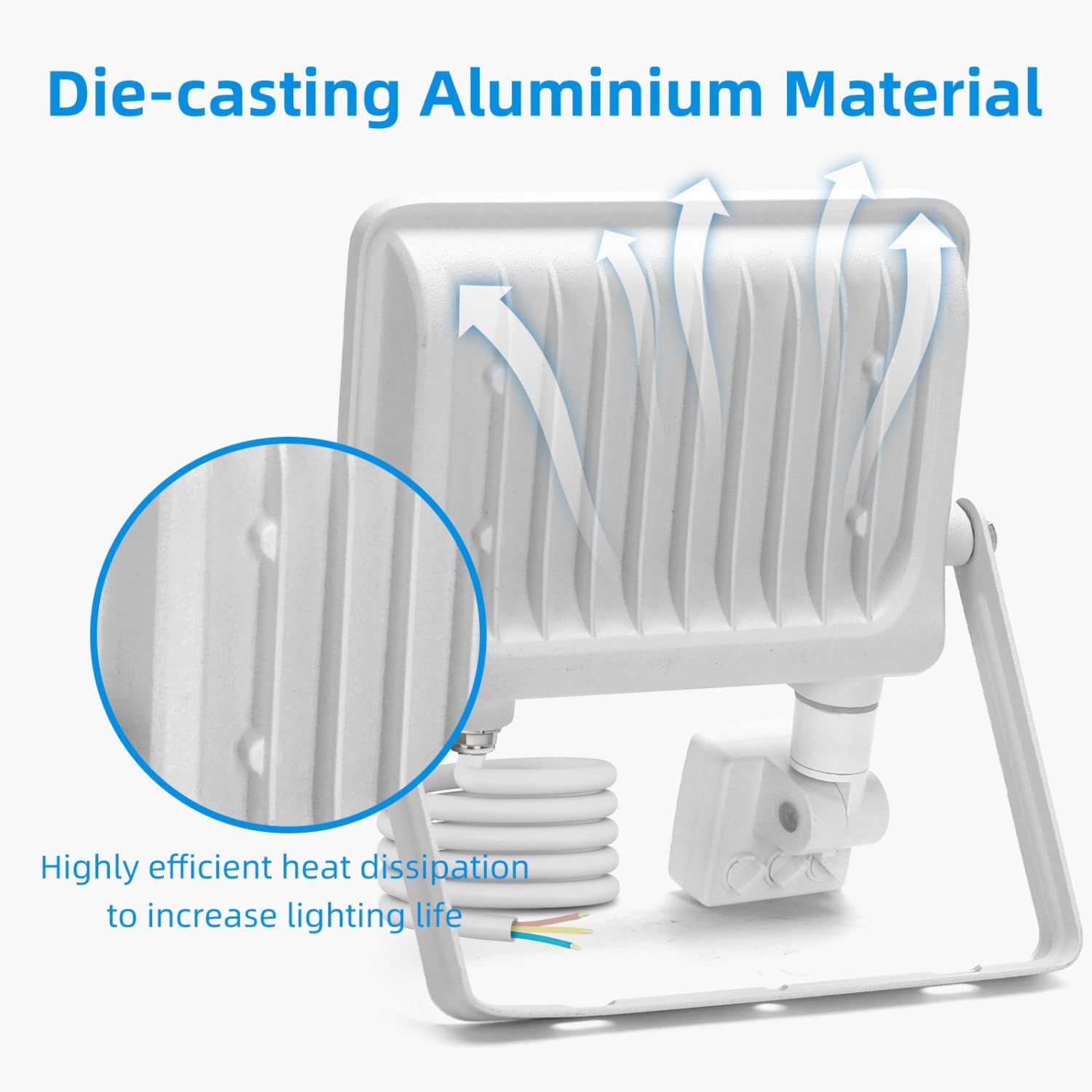 Thumbnail 4 de Aigostar faretto LED da esterno 30W con sensore di movimento PIR (2 pezzi) IP65, bianco freddo 6500K