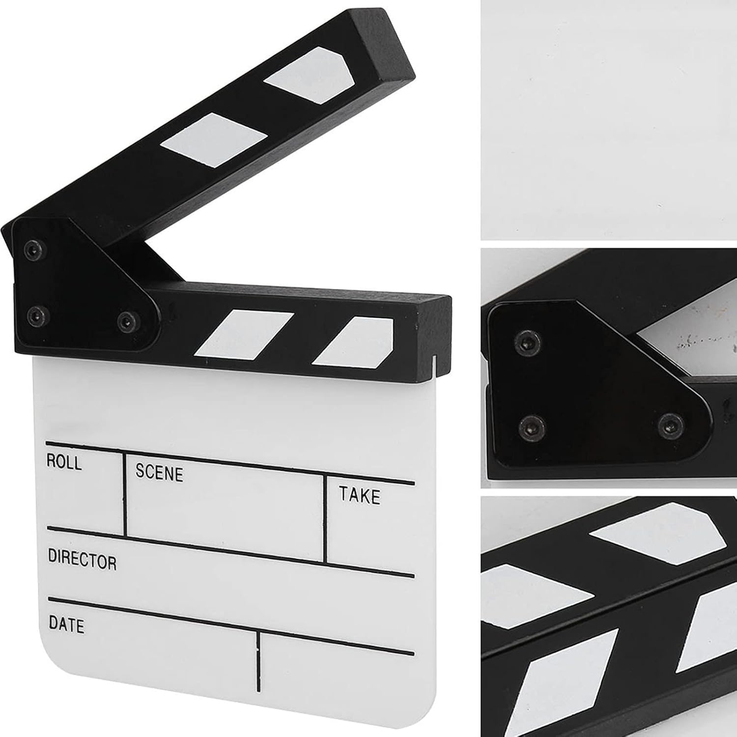 Thumbnail 4 de Tiiyee Acrylic Movie Film Clapper Board – Mini Acrylic Director’s Board with Magnetic Clapper, Black/White