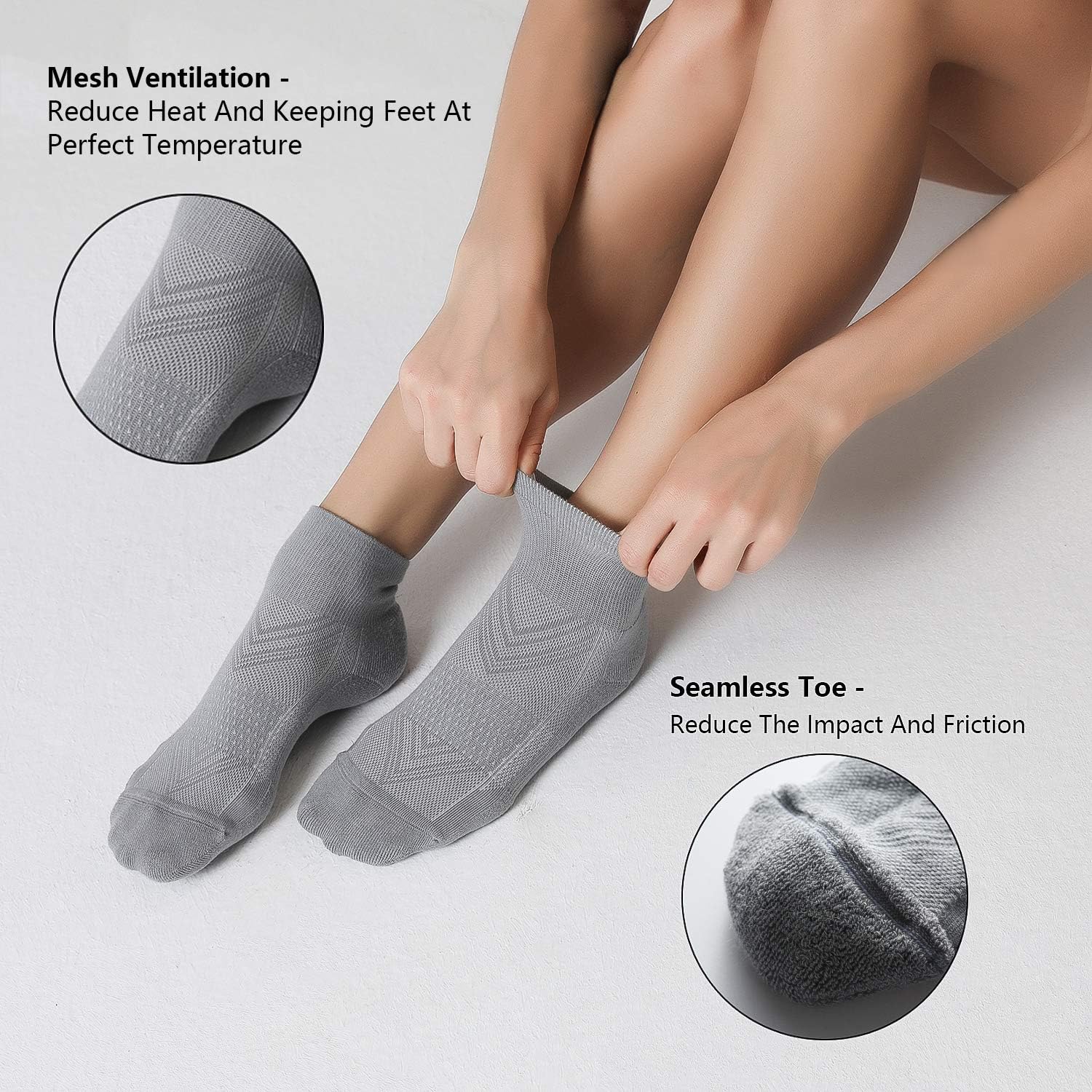 Detalle de CS CELERSPORT 6-Pack Cushioned Ankle Socks for Running and Sport