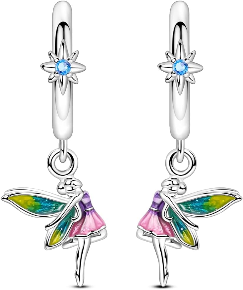 Thumbnail 6 de Vectoflux Damen-Huggie-Ohrringe aus 925 Sterling Silber mit bunten kubischen Zirkonia