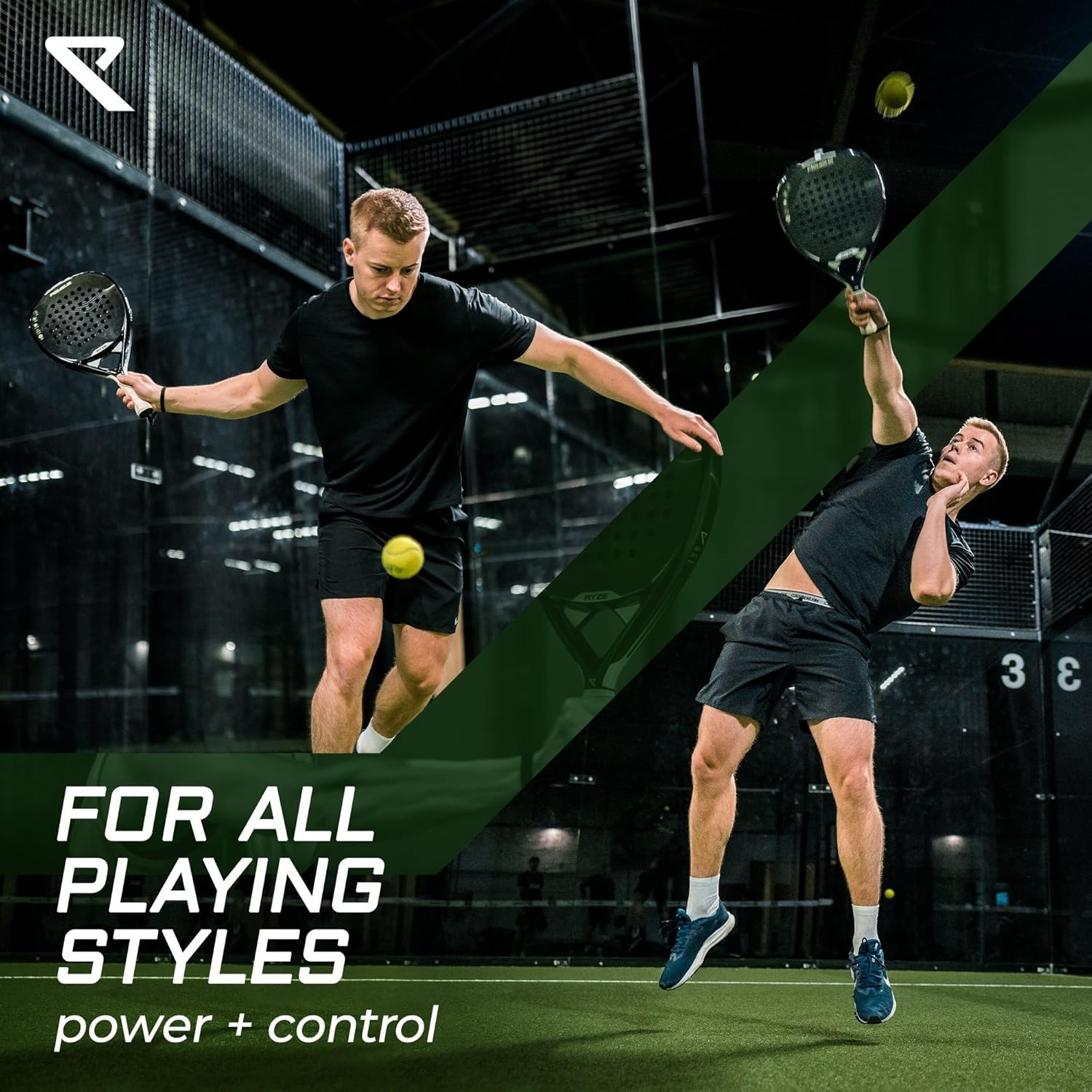 Detalle de RYZE Pegasus carbon fibre padel racket 360g