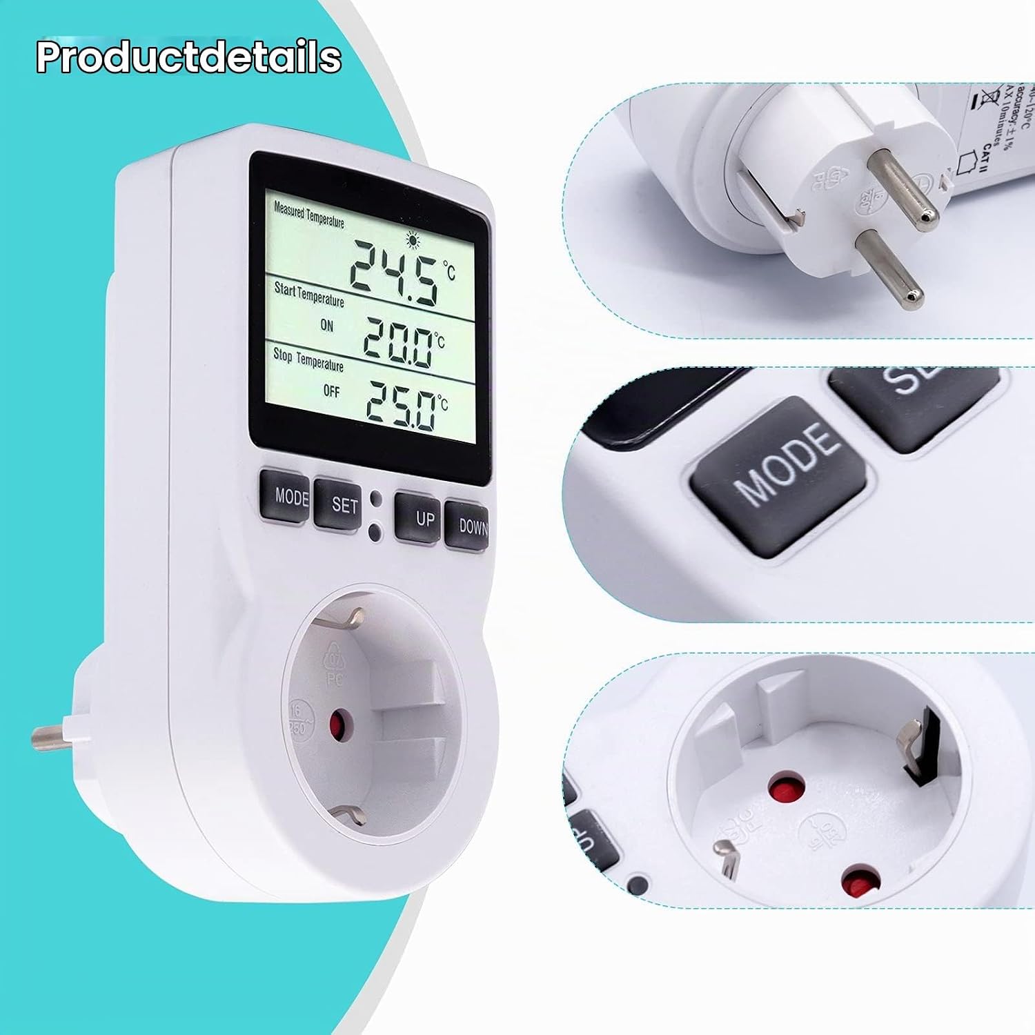 Detalle de Pixelure Regolatore di temperatura digitale thermostaat met lcd en timer
