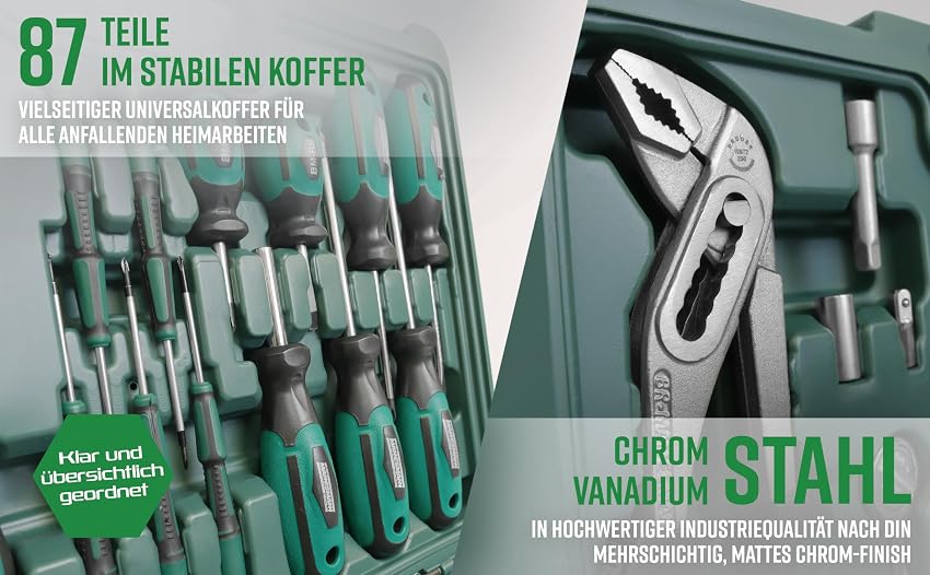 Detalle de Brüder Mannesmann m29084 maletín de herramientas 87 piezas