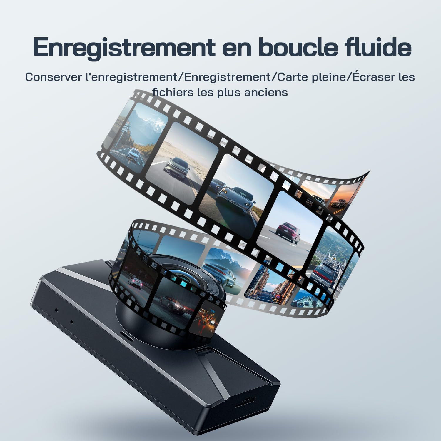 Thumbnail 6 de WOLFANG Dashcam double avant/arrière 2,5K + 1080P avec mode parking 24 h