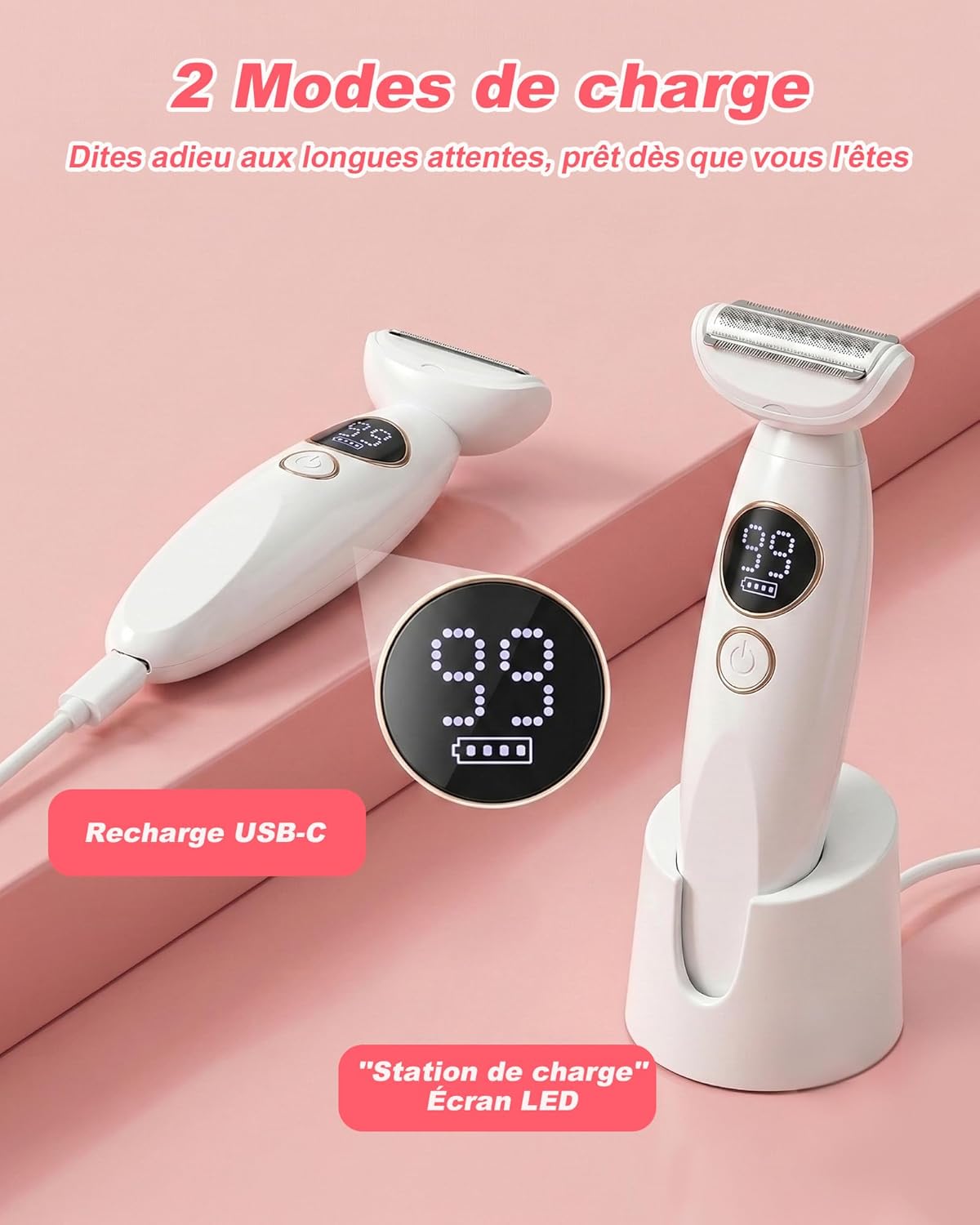 Detalle 2 de Carehabi Rasoir Électrique Femme 5 en 1