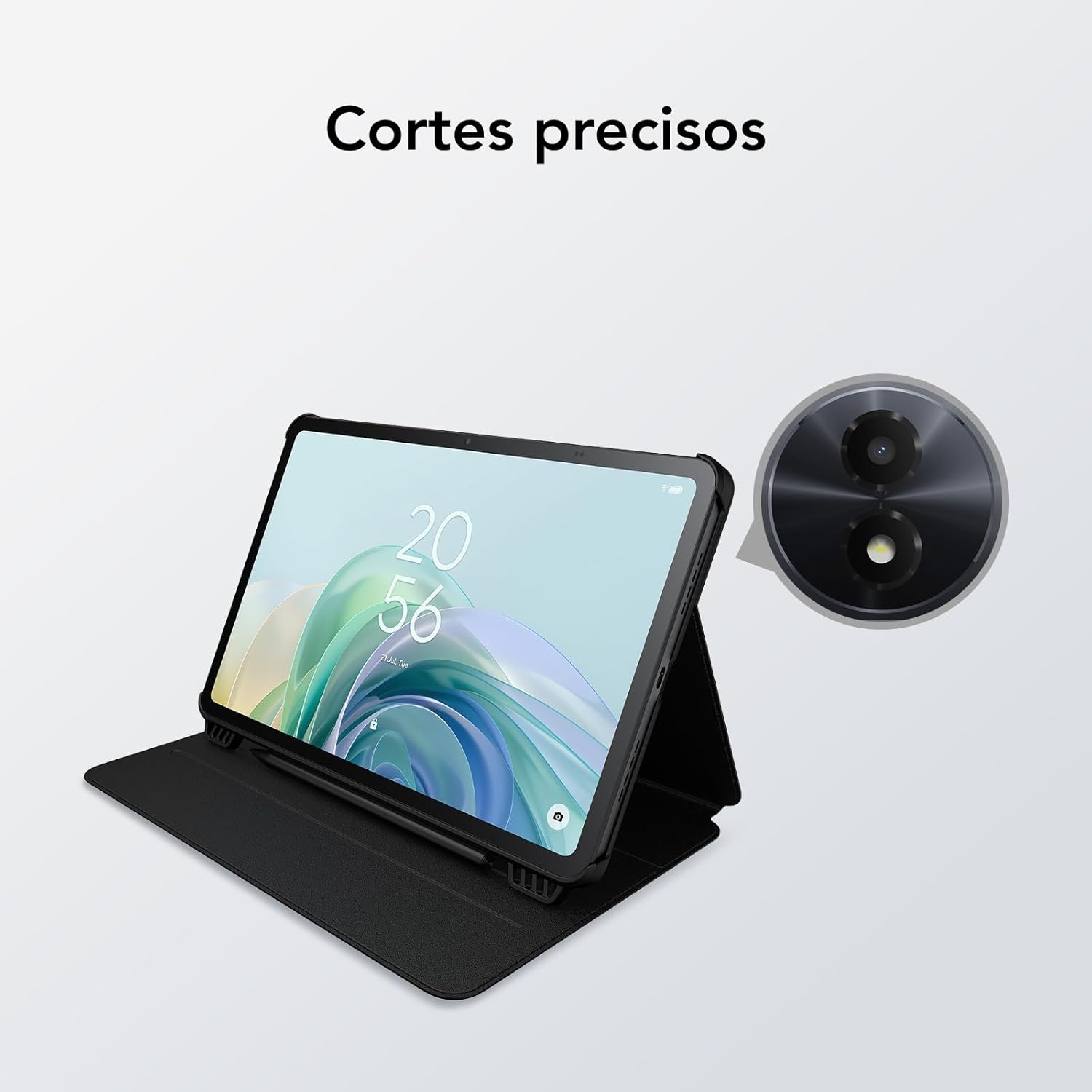 Thumbnail 3 de TCL Tab 11 Gen 2 tablet case – slim PU leather flip cover with 3 viewing angles, magnetic stylus holder & auto sleep/wake (Black)