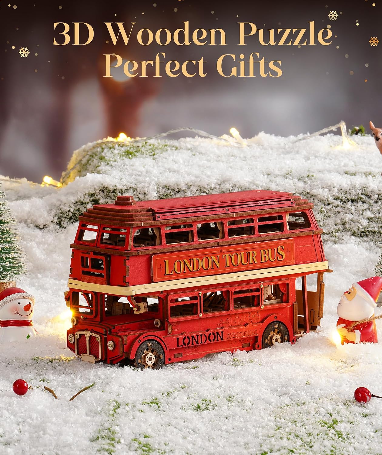 Thumbnail 1 de ROWOOD Puzzle 3D in Legno Bus Turistico Di Londra – Kit da Costruire per Adulti, Regalo Creativo FSC