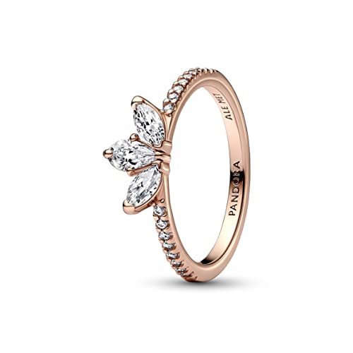 Detalle de Pandora Timeless Bague Herbier scintillant en métal plaqué or rose 14 carats – taille 50