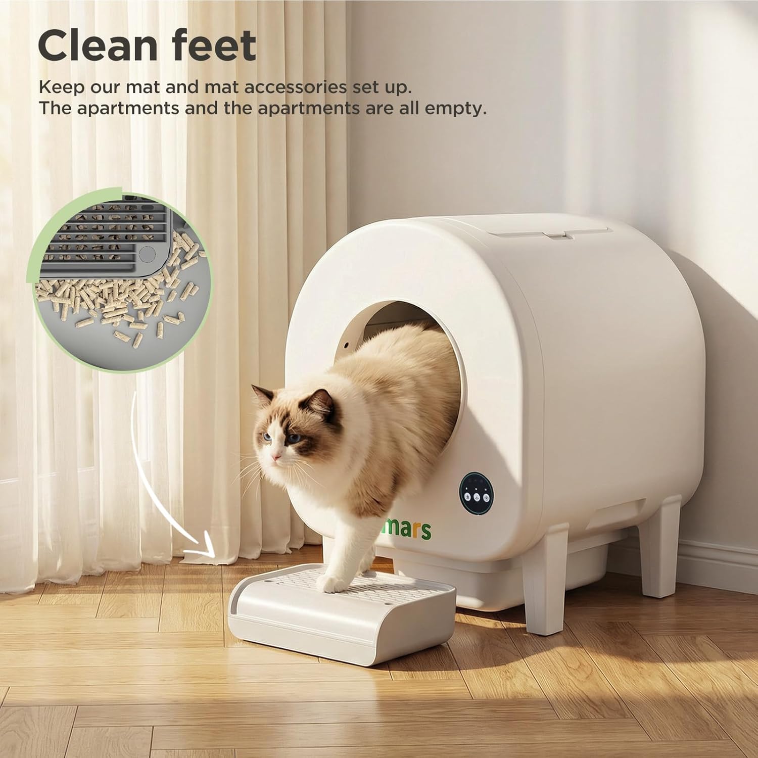 Thumbnail 6 de Gimars XXL 90L Anti-Pinch Self-Cleaning Cat Litter Box with App Control