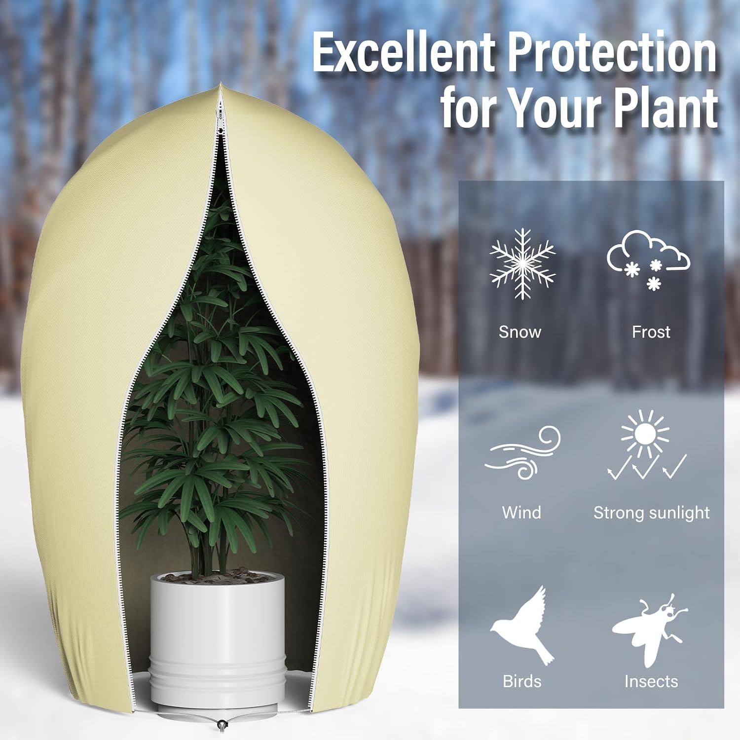 Detalle 2 de Yomisee 120x180cm Plant frost protection cover 🎍