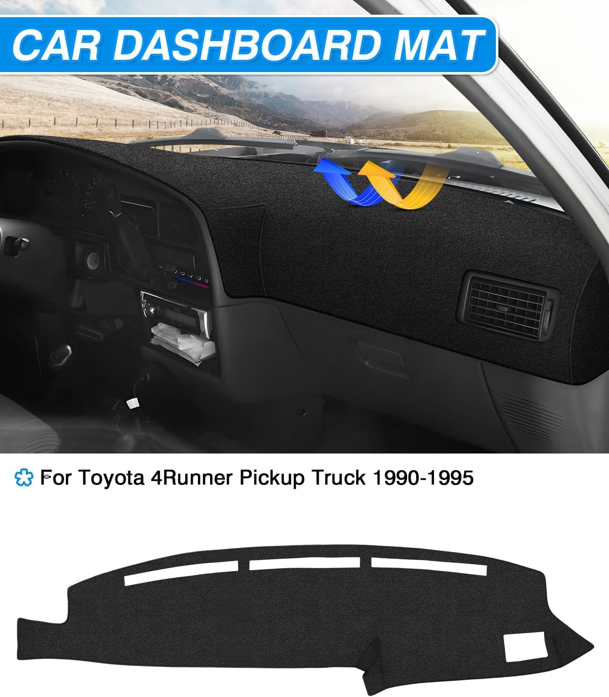 Thumbnail 2 de Cartist Dash Cover for Toyota 4Runner Pickup (1989-1995) — Non-Slip Carpet UV Protection