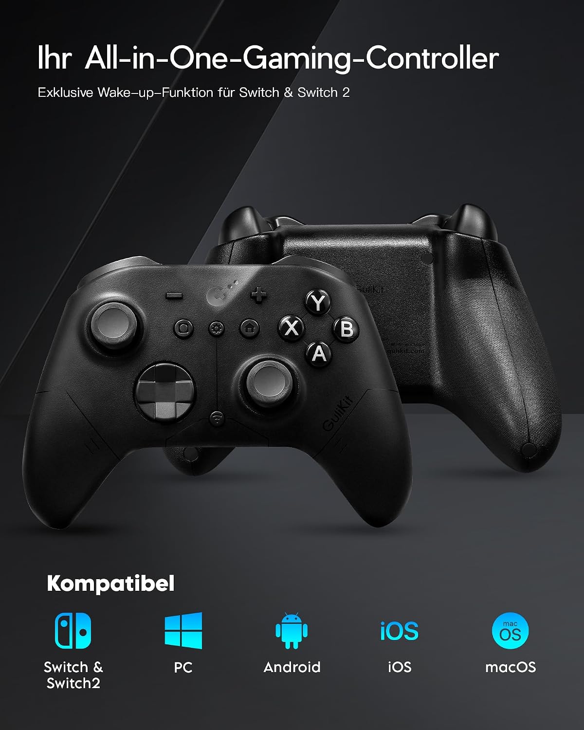 Thumbnail 6 de GuliKit ES PRO Wireless Controller – niedrige Latenz, TMR-Sticks und bis zu 30 Stunden Akku für PC, Windows, Android, iOS & Switch