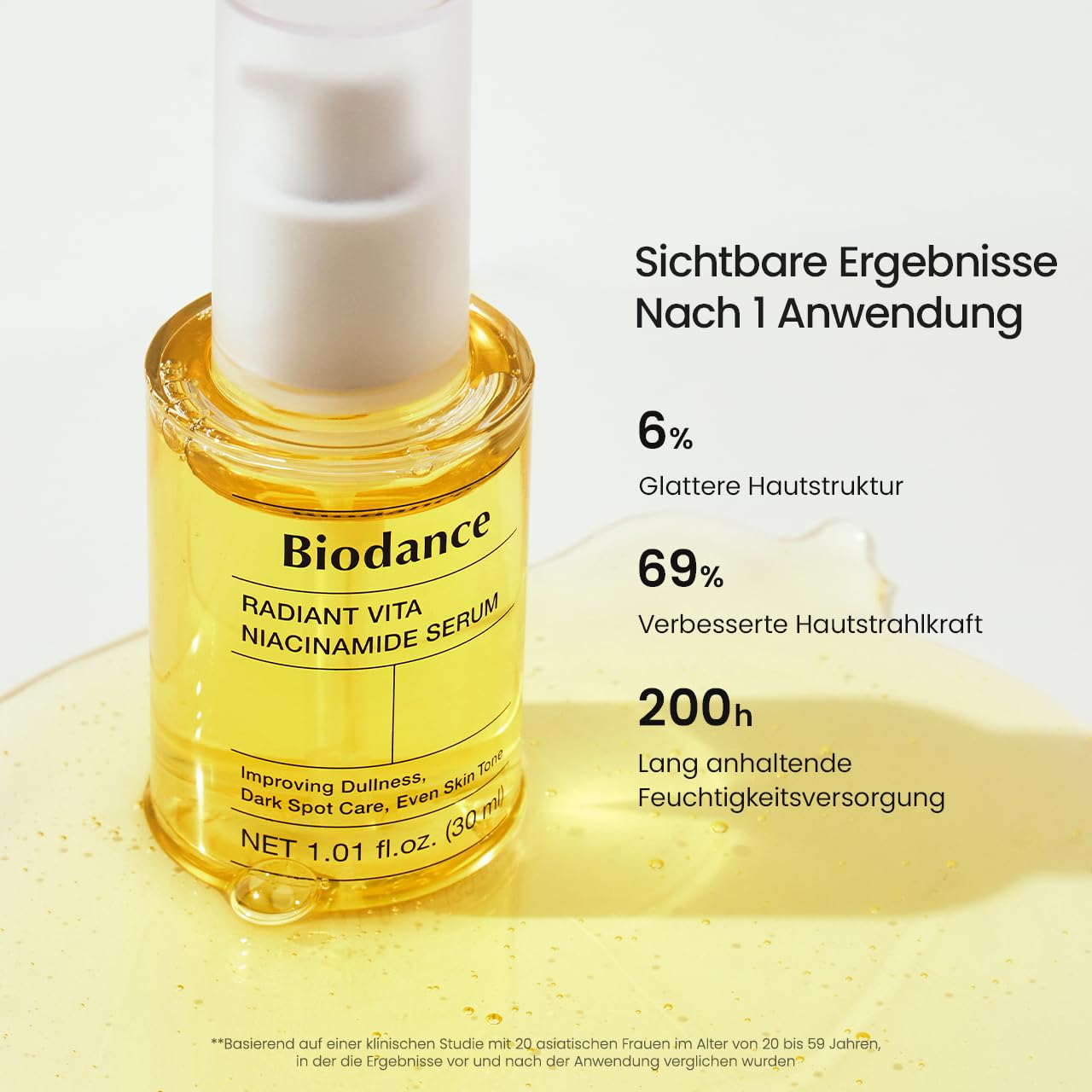 Detalle de BIODANCE Radiant Vita Niacinamid-Serum – für gleichmäßigen Teint, 30 ml