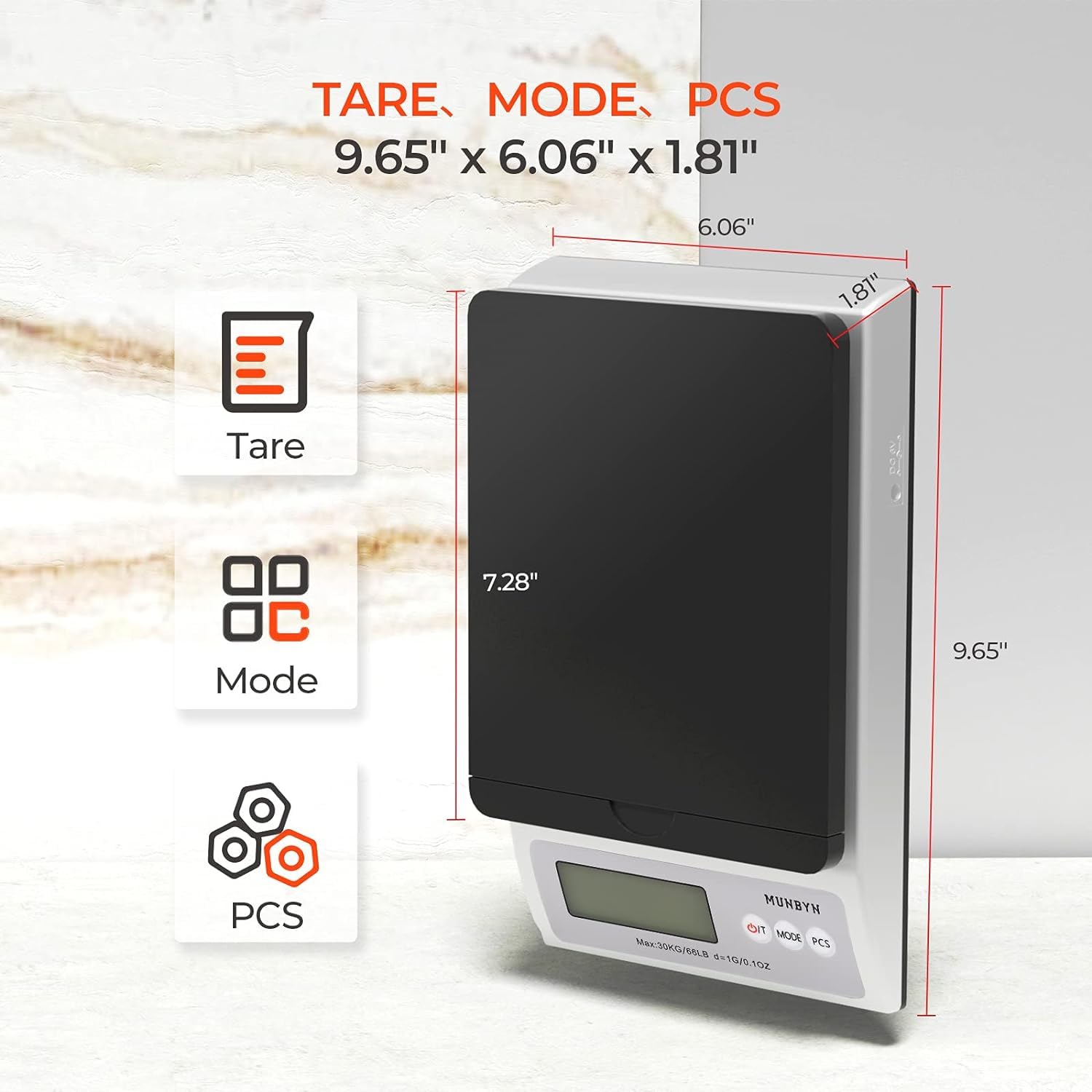 Detalle 1 de MUNBYN postal scales 30kg parcel scale