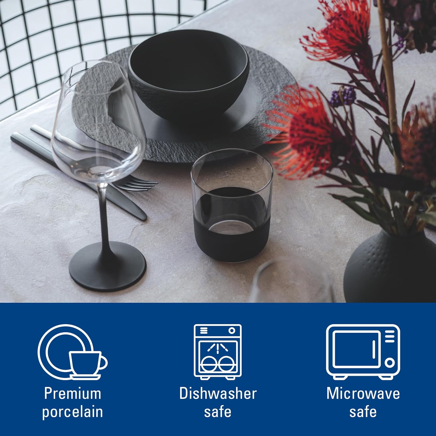 Thumbnail 1 de Villeroy & Boch Manufacture Rock starterset 6-delig, zwart porselein