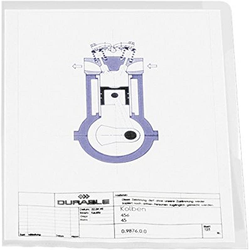 Detalle de Durable 233706 – Boîte de 100 Pochettes coin A4 en PP bleu