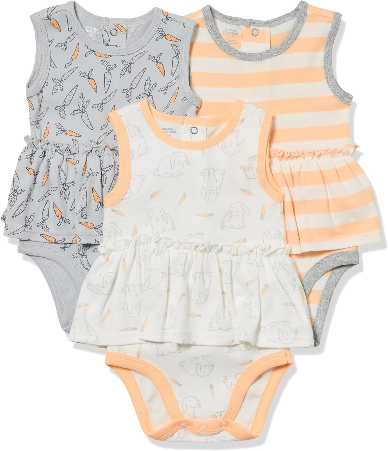 Thumbnail 6 de Amazon Essentials Baby – Mädchen Ärmellose Bodysuit-Kleider: Leichtes Baumwoll-Interlock-Design mit integrierter Bodysuit