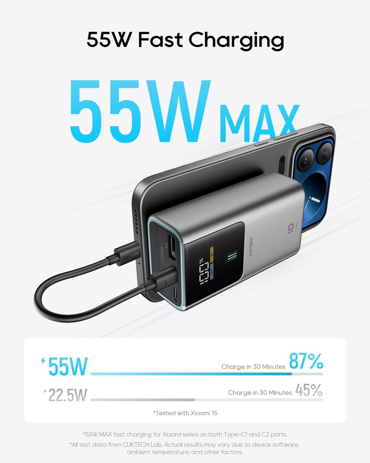 Thumbnail 1 de CUKTECH 10 Mini 45W Power Bank: compact USB‑C PD charger with 10000mAh