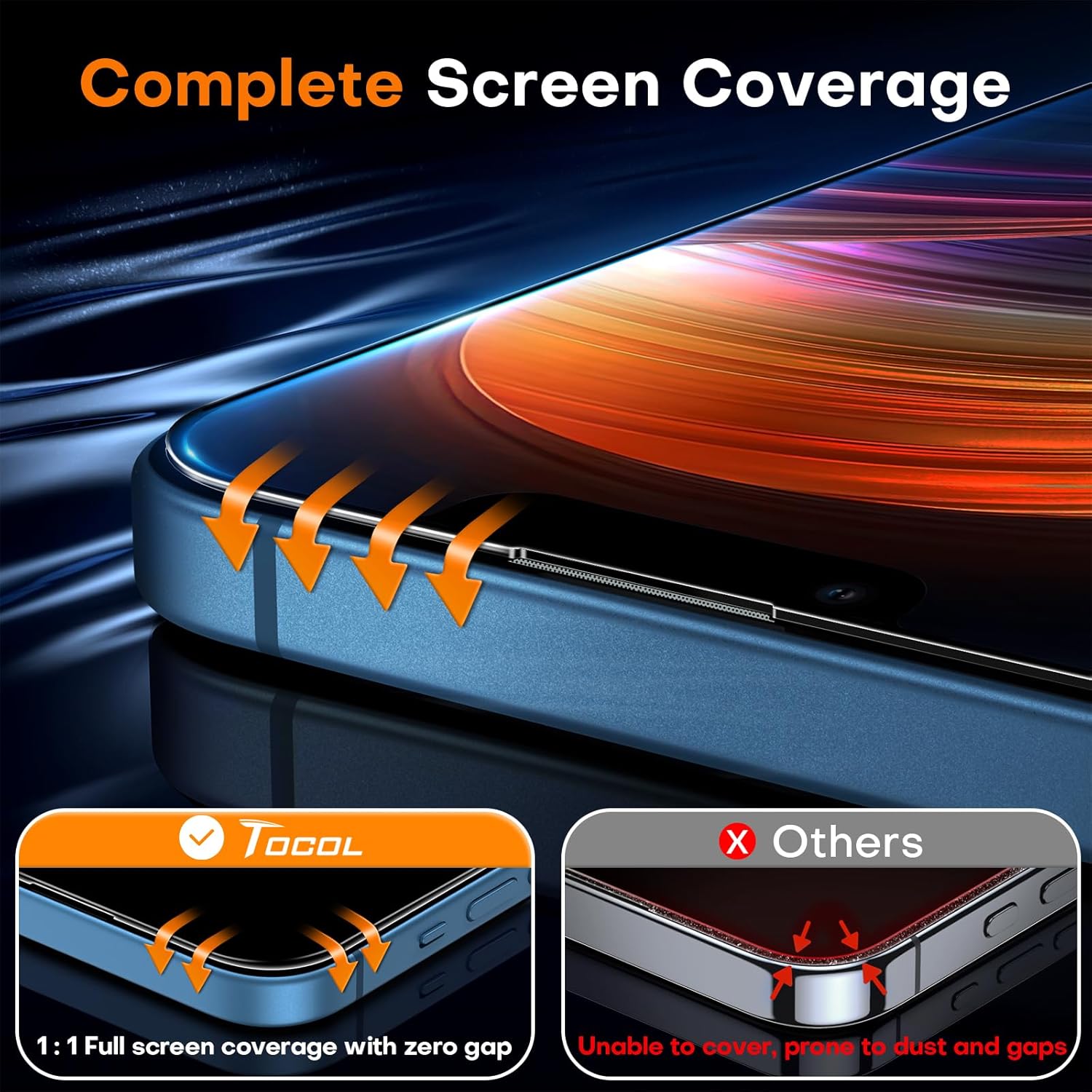 Thumbnail 4 de TOCOL iPhone 13 Screen Protector 2-pack
